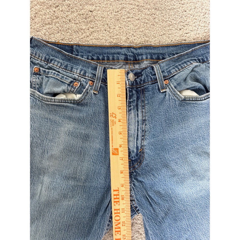 Levis 505 Regular Fit Jeans Mens 33x29 Medium Wash Blue Straight Leg Denim - Picture 5 of 6